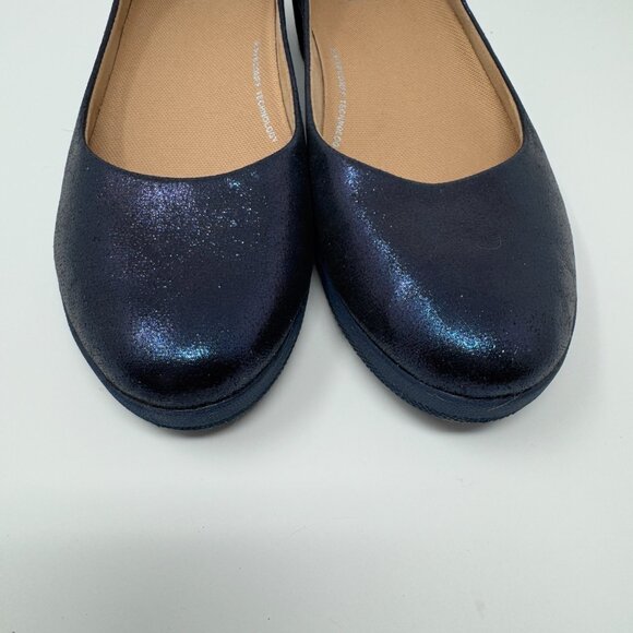 FitFlop Blue Shimmer Flats US 7.5 - Picture 4 of 9